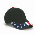 100% Cotton Twill Cap W/Patriotic Visor